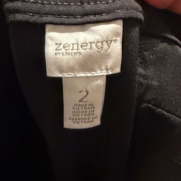 Chico’s Zenergy pull-on, tapered leg, ankle zipper trim pants. Size 2 = 12/L - Picture 4 of 4